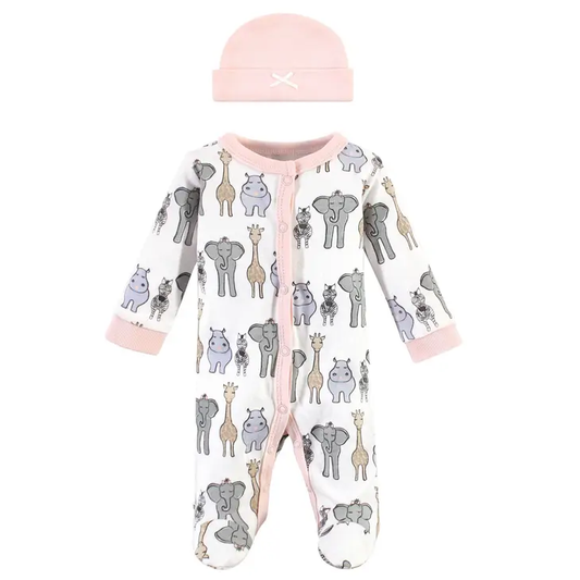 Preemie sleeper with animal print