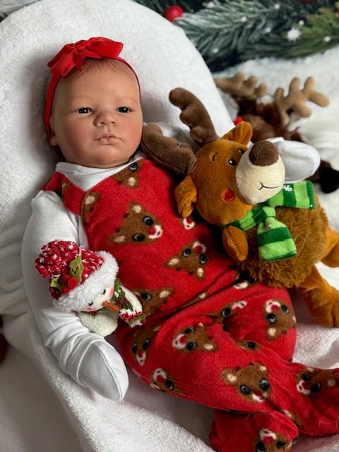 Reborn Baby Doll - cuddle Lavender for Christmas - Keepsake Cuties Nursery