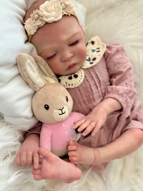 Reborn&nbsp; Doll - Sweet Pea Alseep by Laura Lee Eagles, Authentic - Keepsake Cuties Nursery