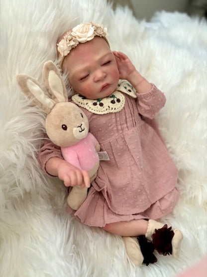 Reborn&nbsp; Doll - Sweet Pea Alseep by Laura Lee Eagles, Authentic - Keepsake Cuties Nursery