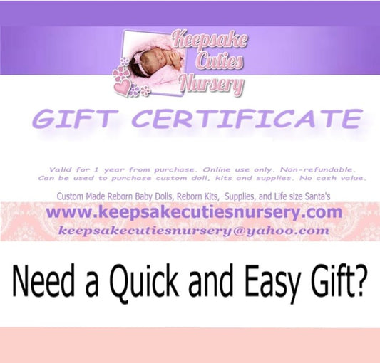 Keepsake Cuties Nursery Gift Certificates - Keepsake Cuties Nursery