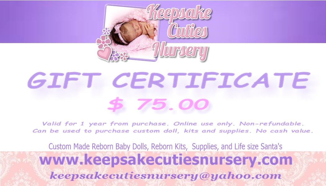 Keepsake Cuties Nursery Gift Certificates - Keepsake Cuties Nursery